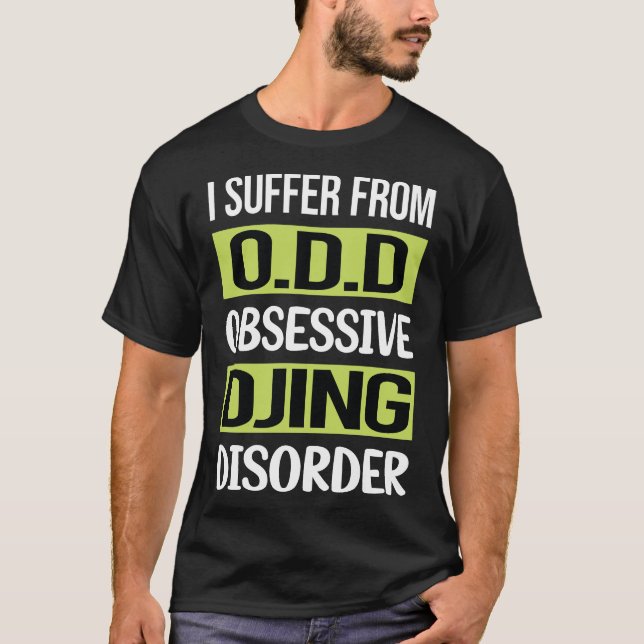 Obsessivt Kärlek Djing DJ Disk Jockey Deejay T Shirt (Framsida)