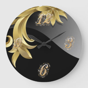 Obsidian Bling Wall Clock Stor Klocka