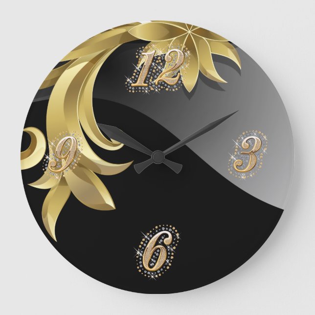Obsidian Bling Wall Clock Stor Klocka (Framsida)