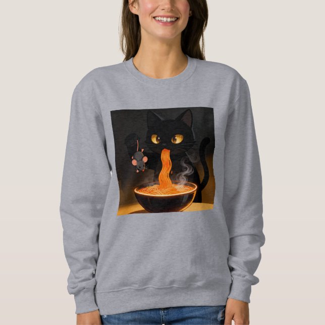Obsidian Cat & Daring Mouse – Midnattens Ramen-fes T Shirt (Framsida)