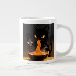 Obsidian Cat & Daring Mouse – Midnattlig Ramenfest Jumbo Mugg