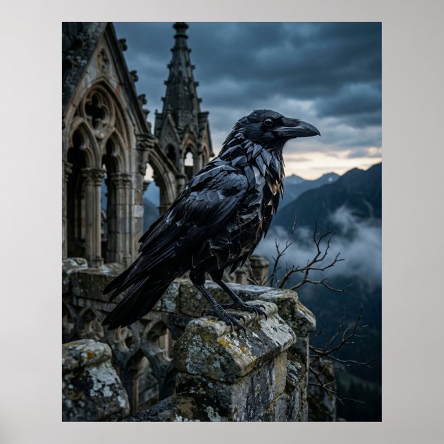 Obsidian Crow Gothic Spire Poster (Framsidan)