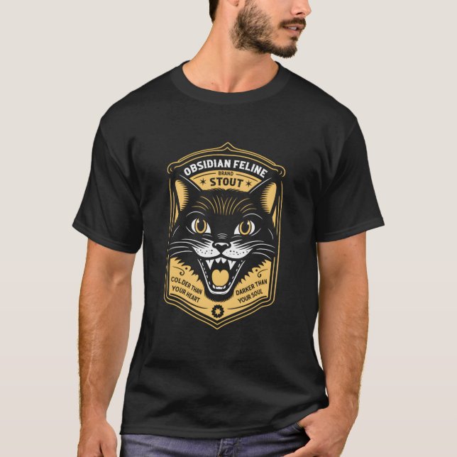 Obsidian Feline T Shirt (Framsida)