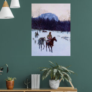 Obsidian Mountain i Yellowstone Henry Farny Poster