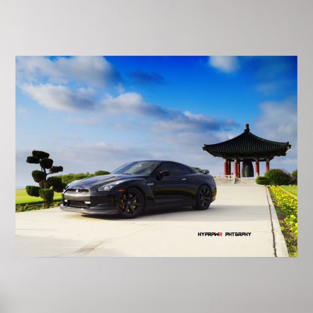 ’Obsidian’ Nissan GT-R35 with Carbon Poster (Framsidan)
