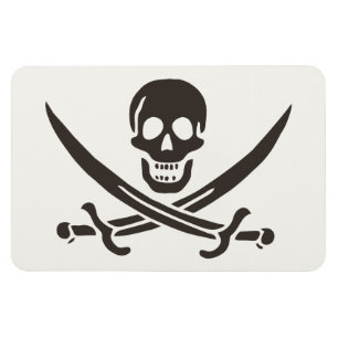 Obsidian Skull Swords Pirat flagga i Calico Jack Magnet