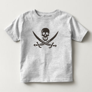 Obsidian Skull Swords Pirat flagga i Calico Jack T Shirt