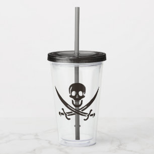 Obsidian Skull Swords Pirat flagga i Calico Jack Take Away Mugg