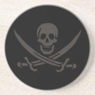 Obsidian Skull Swords Pirat flagga i Calico Jack Underlägg