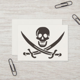 Obsidian Skull Swords Pirat flagga i Calico Jack Visitkort