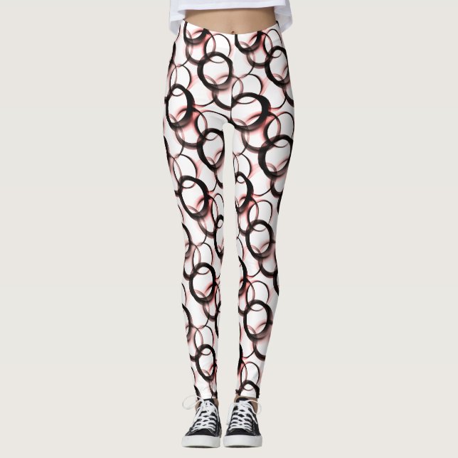 Obsidian Slöja Leggings – Monokroma Cirklar (Framsida)