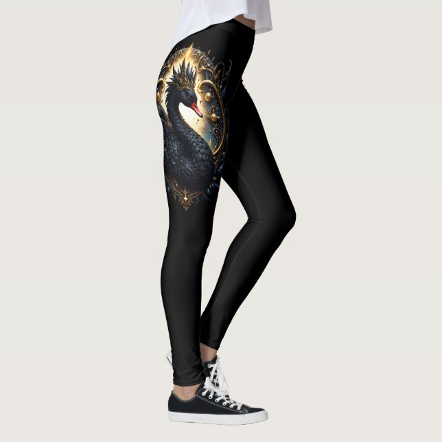 Obsidian Svan av Tyst Nåde – Mörk Fantasy Leggings (Höger)
