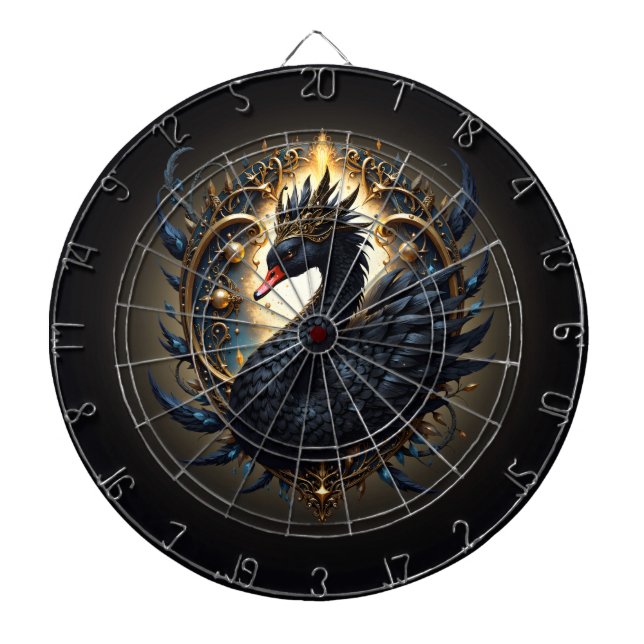 Obsidian Swan of Silent Grace – Dark Fantasy  Darttavla (Framsidan)