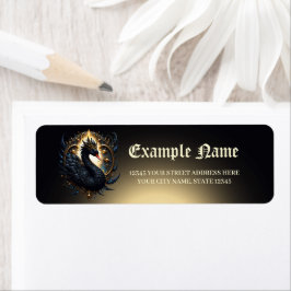 Obsidian Swan of Silent Grace – Dark Fantasy Returadress Etikett