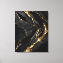Obsidianmarmor med gyllene ådror