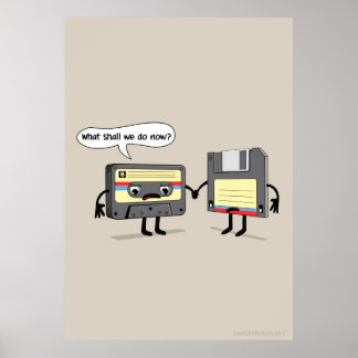Obsoletes (Retro Floppy Disk Cassette Tape) Poster