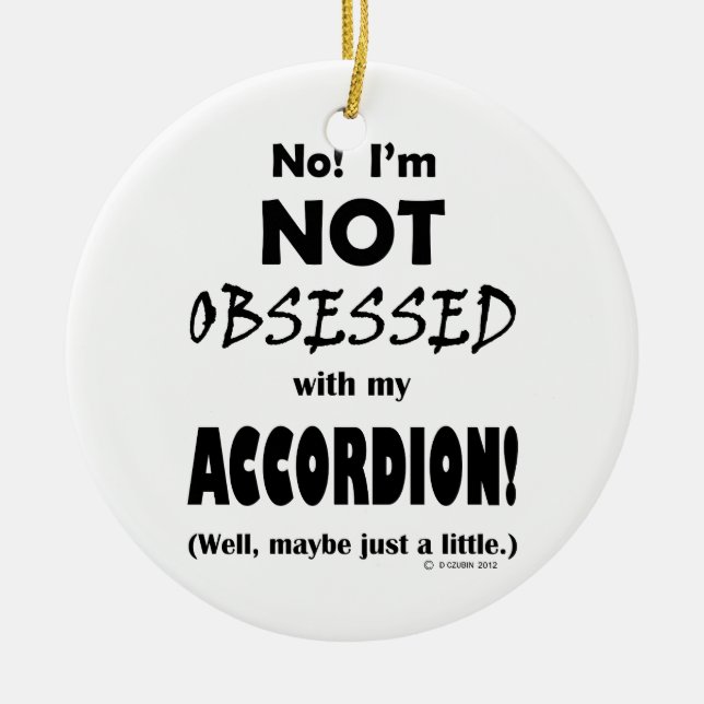 Obssed Accordion Julgransprydnad Keramik (Framsidan)