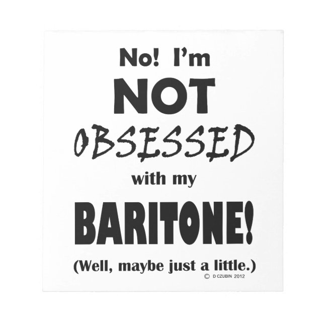 Obssed Baritone Anteckningsblock (Framsida)