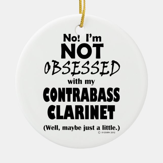 Obssed Contrabass Clarinet Julgransprydnad Keramik (Framsidan)