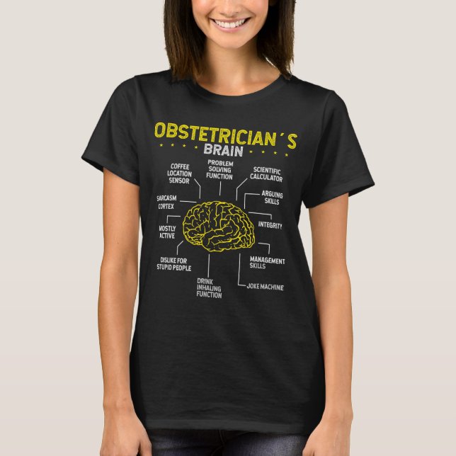 Obstetrician Brain Obstetric Nurse Midfru Doula T Shirt (Framsida)