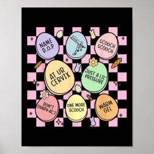 Obstetrician Eggs Bunny Gynecolog Obgyn Nurse E Poster