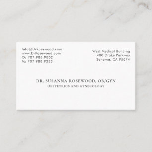 Obstetrics and Gynecology Doktor Physician Visitkort