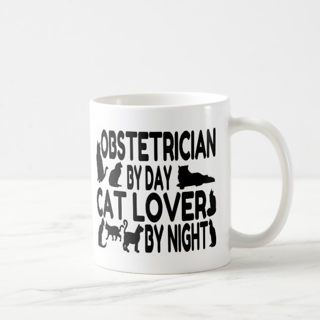 Obstetriker Cat Lover Kaffemugg (Höger)