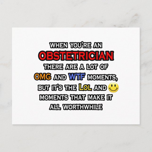 Obstetriker.. OMG WTF LOL Vykort (Framsida)