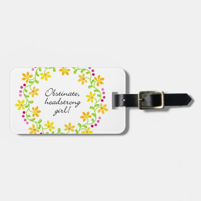 Obstinat egensinnig flickaAusten pride & fördom Bagagebricka (Horisontell Framsida)