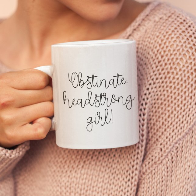 Obstinent huvudstark flicka Jane Austen citat Kaffemugg (Skapare uppladdad)