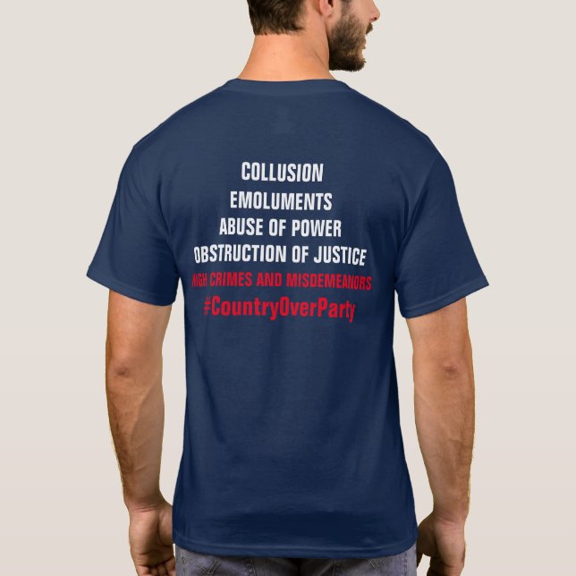 Obstruktionshämtning av kollusionsemissioner tee shirt (Baksida)