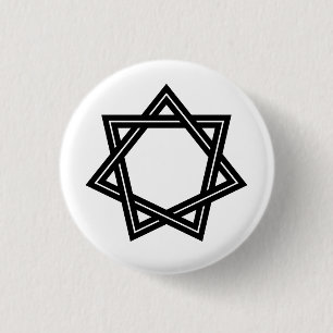 Obtuse Heptagram Button (svart) Knapp
