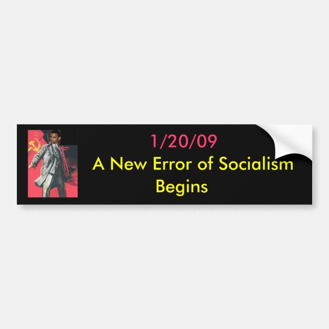 OBUMMER: Ett nytt fel av socialismen börjar Bildekal (Framsidan)