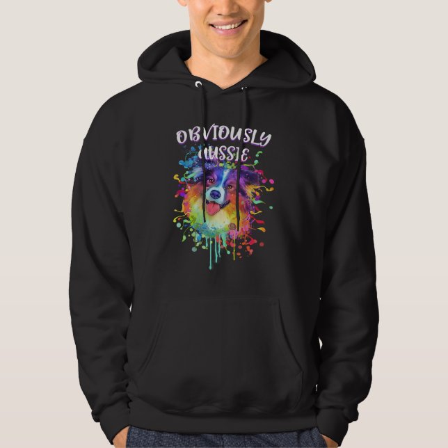 Obviously Aussie Australian Shepherd Hoodie (Framsida)