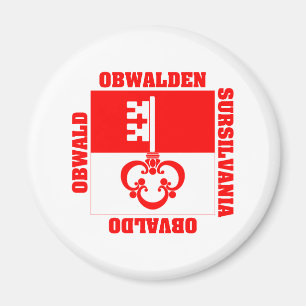 Obwalden Schweitz Cantonflagga Magnet