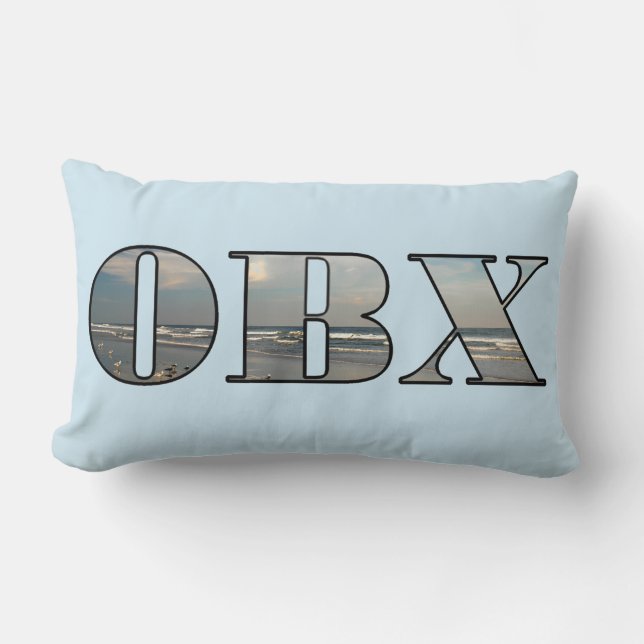 OBX Beach-text Lumbarkudde (Framsida)