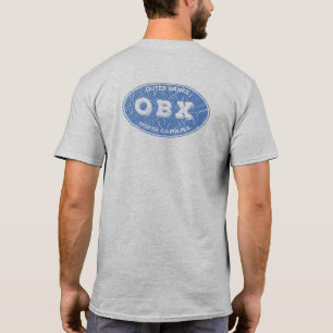 ObX Blue Distress Oval Tillbaka T Shirt