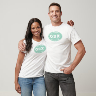 OBX Distress Oval i Aqua T Shirt