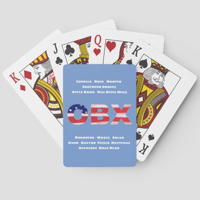 OBX Flagga och Städer Casinokort (Baksidan)