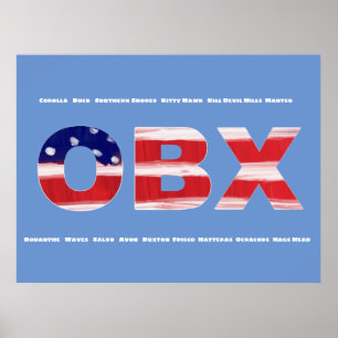 OBX Flagga och Städer Poster