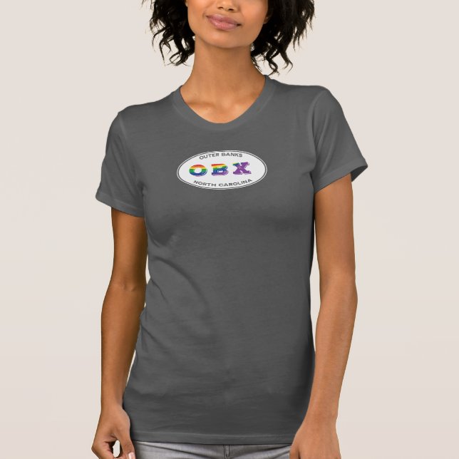 OBX LGBTQ Pride Oval 2 T Shirt (Framsida)