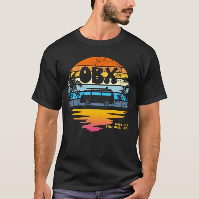 OBX Outer Banker North Carolina Retro Pogue Life T Shirt (Framsida)
