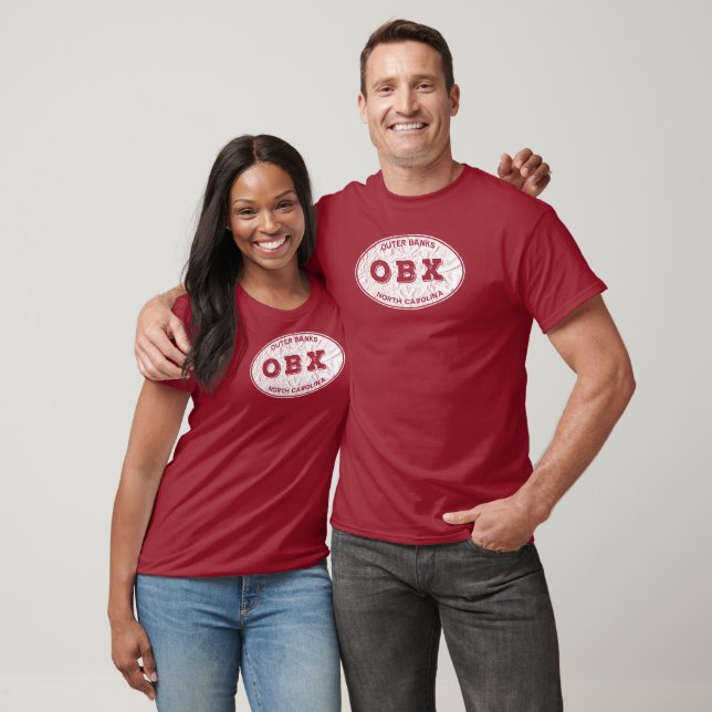 OBX Oval i White Distress T Shirt (Unisex)