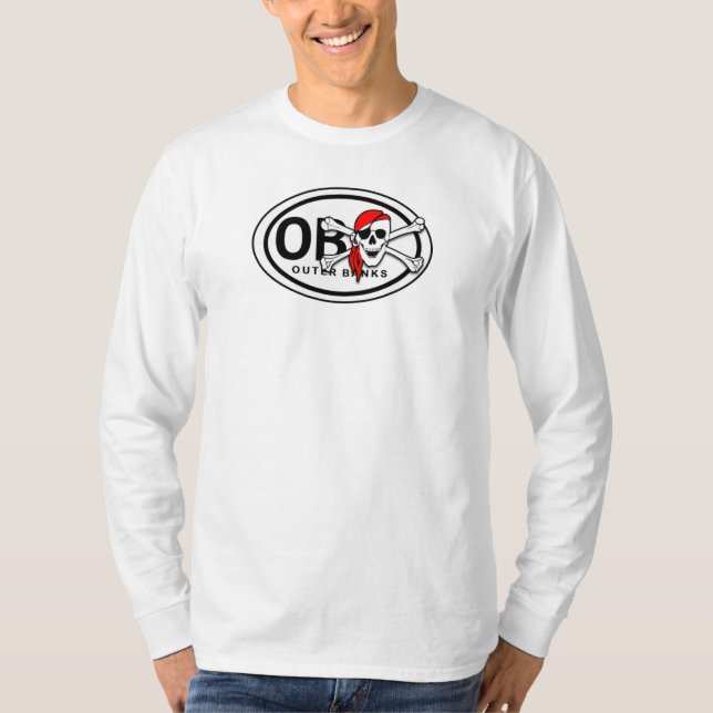 OBX Skull och Crossbone Pirat Shirt T (Framsida)