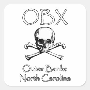 OBX - Yttre banker North Carolina Fyrkantigt Klistermärke