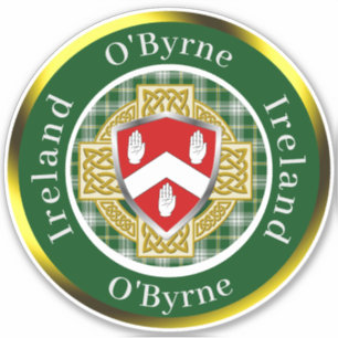 O'Byrne Irish Shield & Celtic Kor Personlig Klistermärken