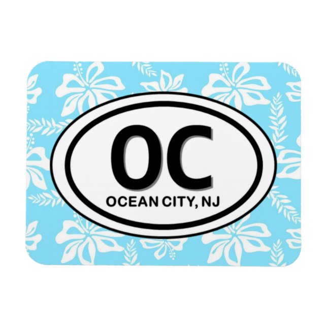 OC Ocean City NJ Blue Magnet (Horisontell)