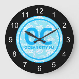 OC Ocean City NJ Blue Wall Clock Stor Klocka
