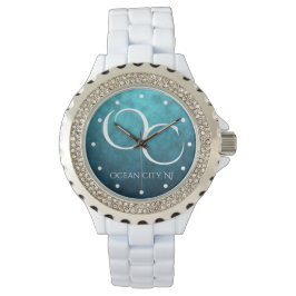 OC Ocean City NJ på Blue Vatten Background Beach Armbandsur