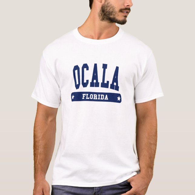 Ocala Florida College Stil T-skjortor Tee (Framsida)